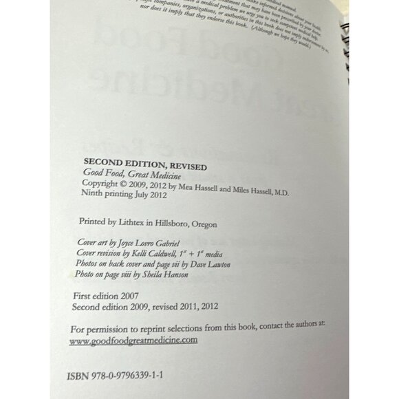 Cookbook Good Food, Great Medicine: Recipes & Ruminations from Medical Practice - Picture 2 of 8